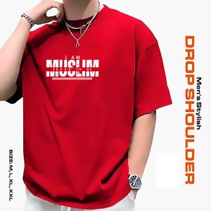 men's stylish drop shoulder red