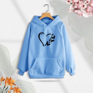 premium comfortable (love butterflies) ladies winter hoodie