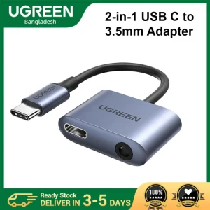 ugreen cm231 (60164) 2 in 1 usb c to 3.5mm adapter