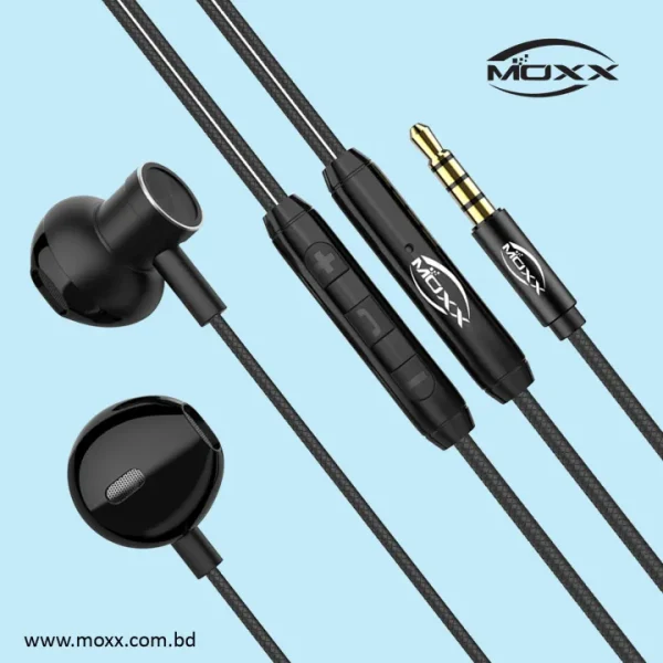 moxx stereo earphone (mo 11)| super bass music | 14.20mm long length wire | 3.5mm input type