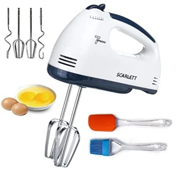 scarlet 7 speed portable high grade hand mixer, egg beater, egg cake/cream mixer 10