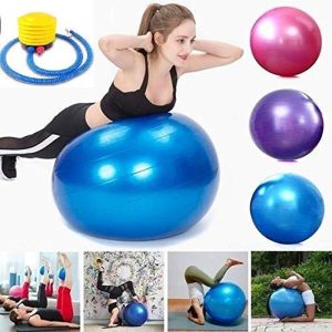 fitness gym ball balance ball 70cm yoga therapy ball with pumper multicolor
