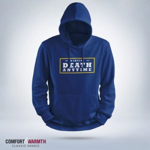 "warning death" islamic hoodie (royal blue)