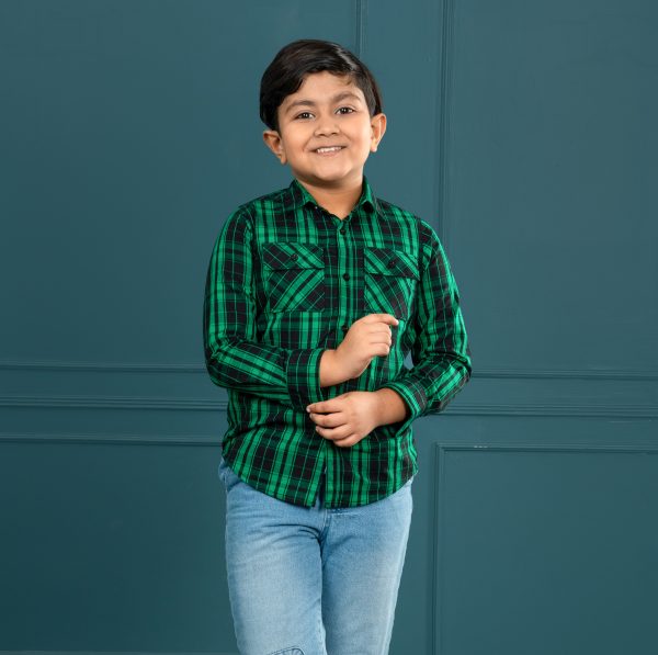 boys long sleeve check shirt