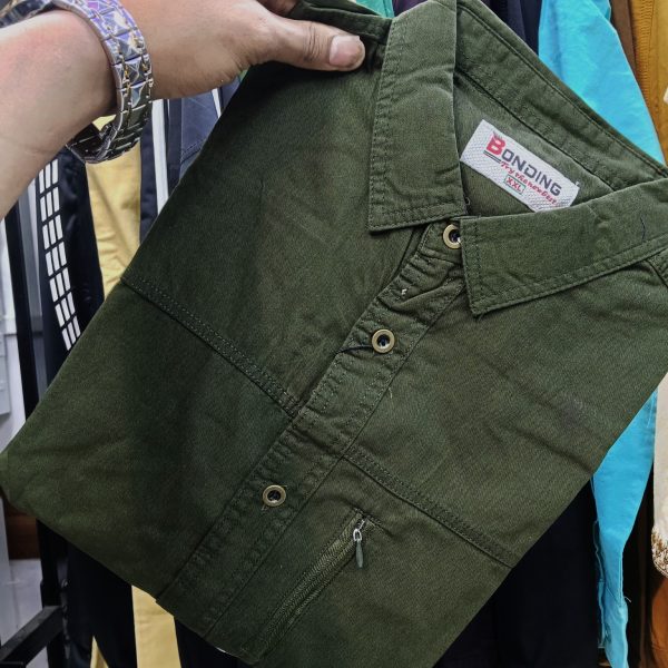 kaiser cotton stylish full sleeve shirt (oliv)