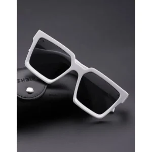 white frame black lense stylish sunglasses