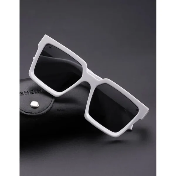 white frame black lense stylish sunglasses
