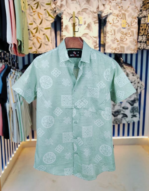 shy looks pure cotton half sleeve printed shirt