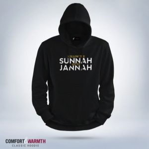 “follow the sunnah go to jannah” islamic hoodie (black)