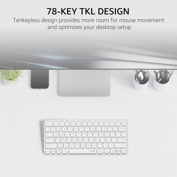 rapoo e9050l ultra slim multi mode wireless keyboard – white