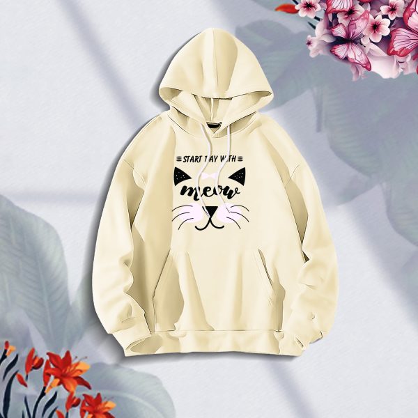 premium comfortable stylish (off white) ladies winter hoodie