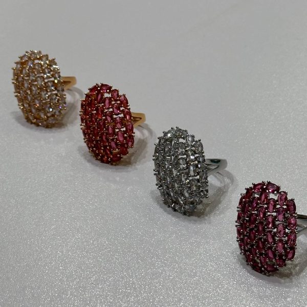 luxury crystal cluster cocktail ring