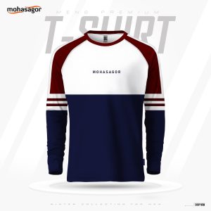 men's contrast design t shirt navy