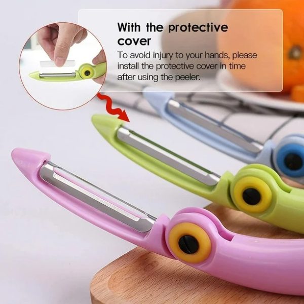 btflkns ceramic paring knife, bird shaped folding peeler, ergonomic handle professional knife, super sharp blade folding knife with protective sheath(green )