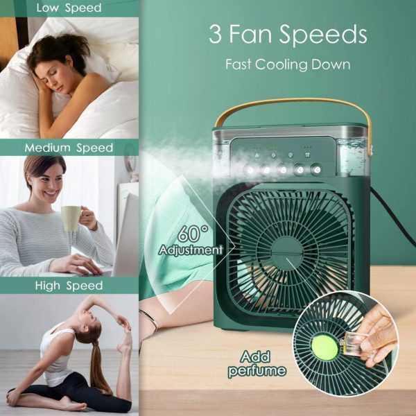 3 in 1 air cooling usb fan with led night light water fan