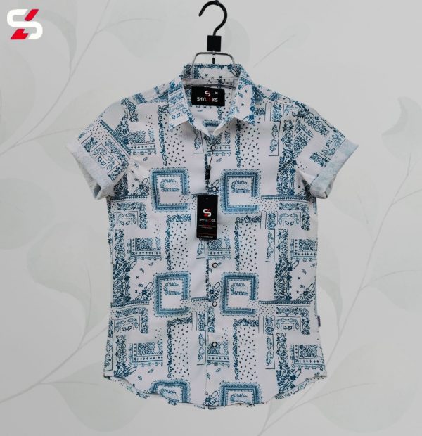 luxury popcorn half sleeve print shirt shy looks