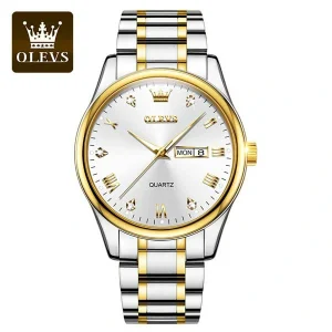 olevs 5563 chain watch –( white dial) for men