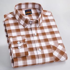 men's long sleeve check shirt