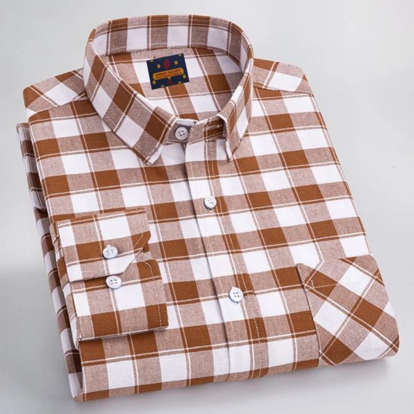 men's long sleeve check shirt