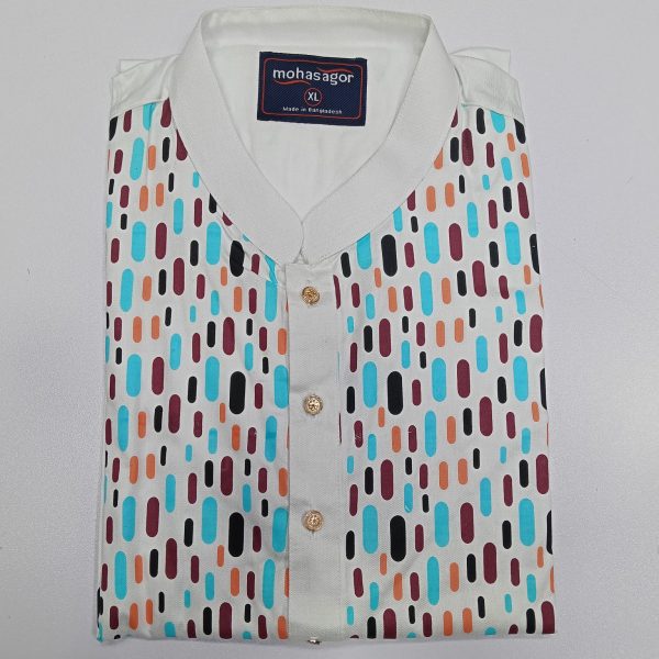 colors printed stylish semi logn panjabi