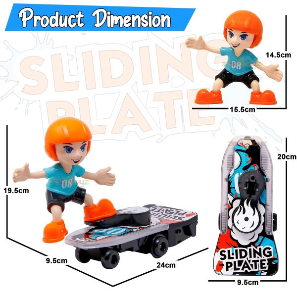 sliding plate electronic stunt skateboard boy with music & light effect (multicolor)