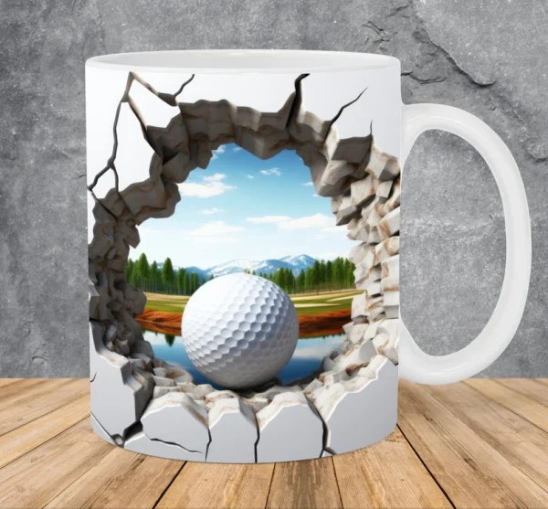 3d ball hole in a nature design mug