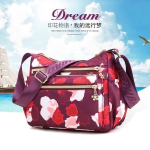 korean sports travel shoulder bag (light maroon)