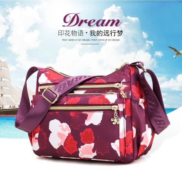 korean sports travel shoulder bag (light maroon)