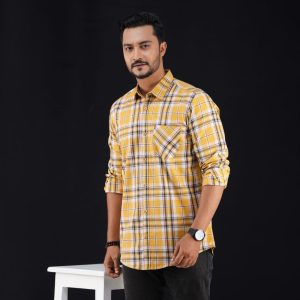 cotton full sleeve check shirt for men's