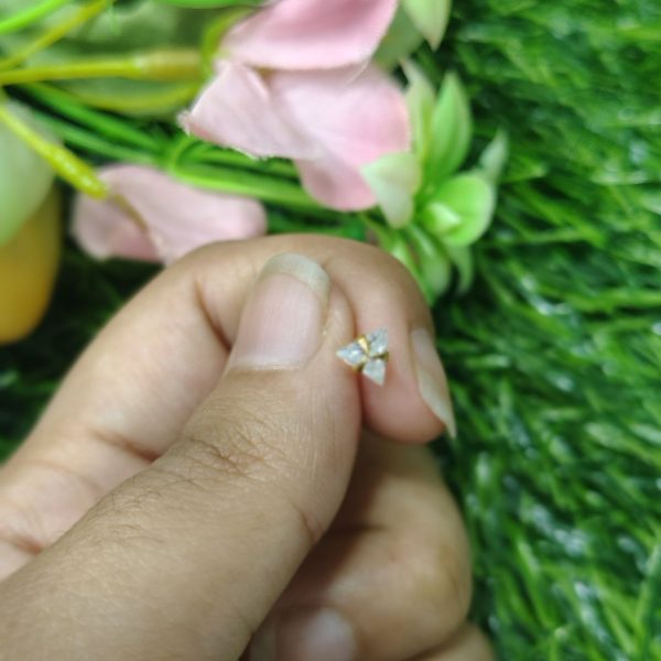 tiny crystal triangle earrings |