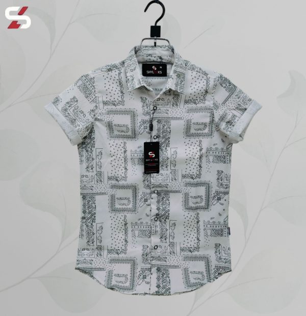 luxury popcorn half sleeve print shirt shy looks