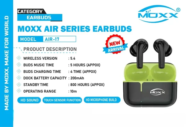 moxx air series earbuds air 17 – perfect sound, modern style by dreamy deals