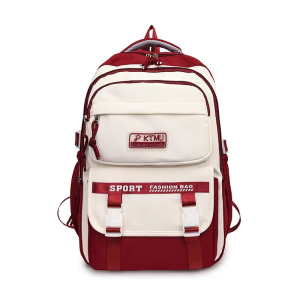 academy style school bag book bag lightweight college student backpack(red)