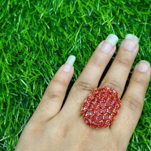royal ruby cluster statement ring