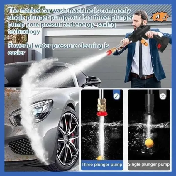 high power car washing guns wireless rechargeable portable high pressure water pump 21v