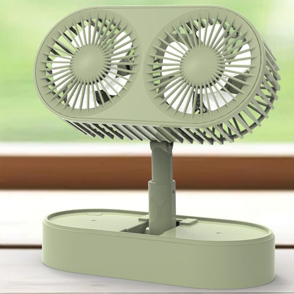 double motor folding table top fan