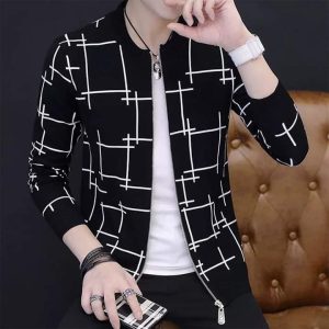 men's stylish winter zipper jacket