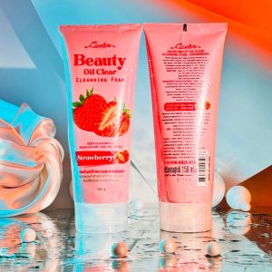 cavier beauty oil clear cleansing foam in strawberry scent.