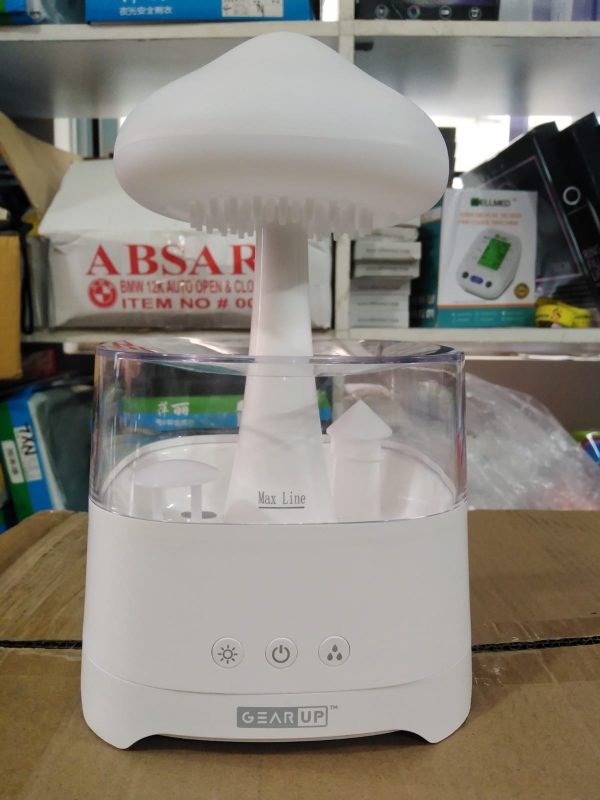 5 in 1 bluetooth speaker rain cloud humidifier, switchable 7 colors, 450ml capacity super quiet, intelligent anti dry function