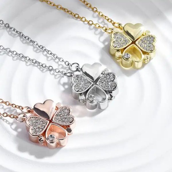 love heart magnetic pendant chain necklace