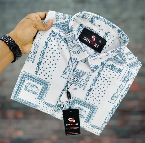 luxury popcorn half sleeve print shirt shy looks