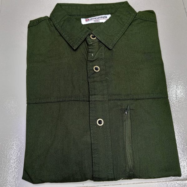 kaiser cotton stylish full sleeve shirt (oliv)