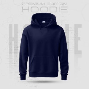 stylish premium quality solid color hoodie navy
