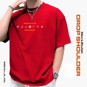 men's stylish drop shoulder red