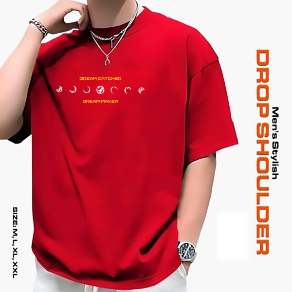 men's stylish drop shoulder red