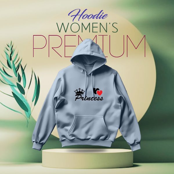 premium comfortable (princess sky) ladies winter hoodie