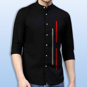 premium printed ban collar shirt for men