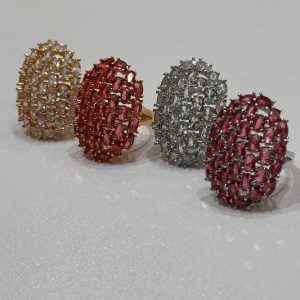 luxury crystal cluster cocktail ring