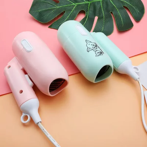 2024 cartoon fashion hair dryer for children/students/dormitories/travel portable foldable 2 speed home hair dryer