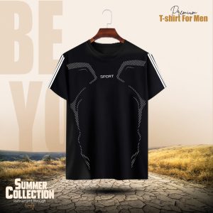 stylish comfortable sports t shirt (black)